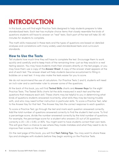 Scholastic Success with Math Tests Grade 6 Workbook