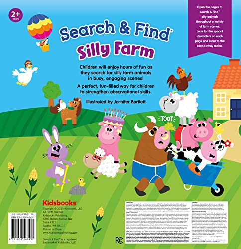 Search and Find Silly Farm - 10 Button Sound Board Book for Toddlers and Children - Educate Engage and Identify Farm Animals and Their Noises with Interactive Activity Kids Book (Search & Find)