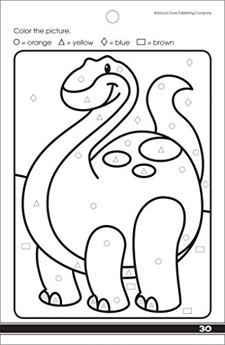 School Zone - My First Coloring Fun Workbook - Ages 3 to 6, Preschool to Kindergarten, Numbers, Counting, Letters, Alphabet, Shape Identification, and More (School Zone Little Busy Book Series)