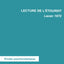 LECTURE DE L'ÉTOURDIT: Lacan 1972 (French Edition)