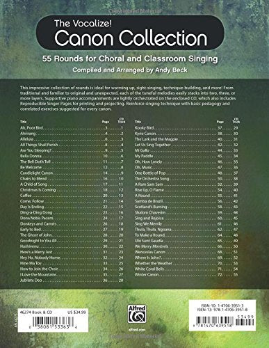 The Vocalize! Canon Collection: 55 Rounds for Choral and Classroom Singing, Book & Enhanced CD