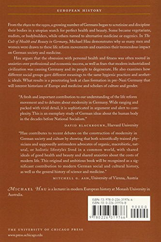 The Cult of Health and Beauty in Germany: A Social History, 1890-1930 — back cover