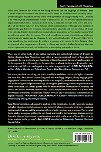 On Being Included: Racism and Diversity in Institutional Life — back cover