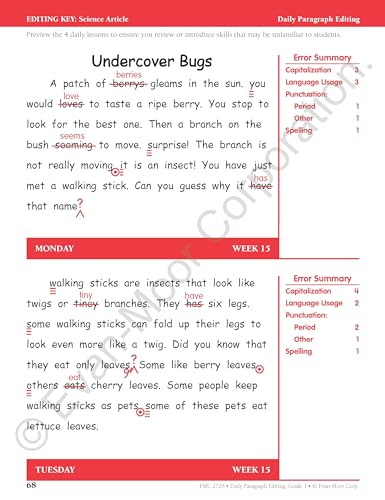 Daily Paragraph Editing, Grade 3 Teacher Edition