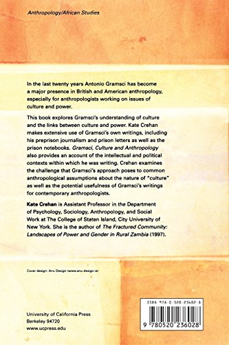 Gramsci, Culture and Anthropology by Crehan, Kate