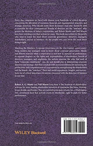 Watching the Watchers: Corporate Goverance for the 21st Century