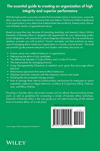 Essentials of Business Ethics: Creating an Organization of High Integrity and Superior Performance