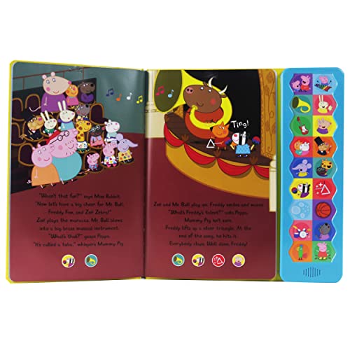 Peppa Pig - Peppa's Talent Show 18-Button Interactive Sound Book - Peppa, George, Mummy, Daddy, and More! - PI Kids