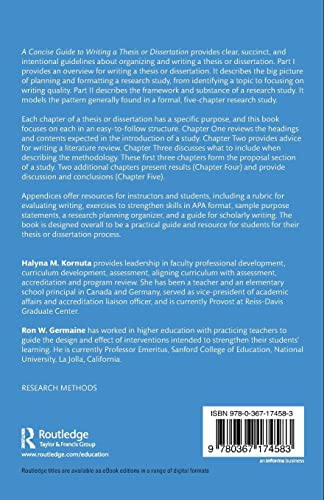 A Concise Guide to Writing a Thesis or Dissertation: Educational Research and Beyond