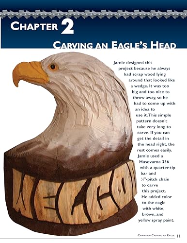 Chainsaw Carving an Eagle: A Complete Step-by-Step Guide (Fox Chapel Publishing) Beginner-Friendly Reference, Easy-to-Follow Instructions, 4 Projects, Types of Cuts, Finishing, Wood Selection, & More