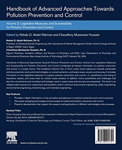 Handbook of Advanced Approaches Towards Pollution Prevention and Control: Volume 2: Legislative Measures and Sustainability for Pollution Prevention ... Towards Pollution Prevention and Control, 2)