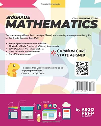 3rd Grade Common Core Math: Daily Practice Workbook - Part II: Free Response | 1000+ Practice Questions and Video Explanations | Argo Brothers (Next Generation Learning Standards Aligned (NGSS))