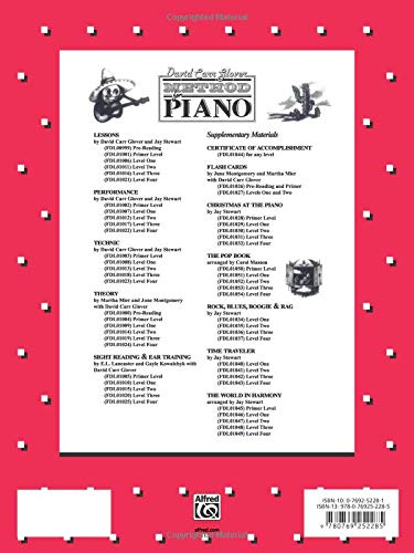 David Carr Glover Method for Piano Performance: Level 2