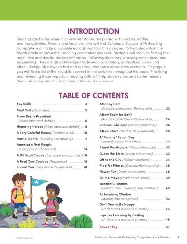 Scholastic Success with Reading Comprehension Grade 4 Workbook — back cover
