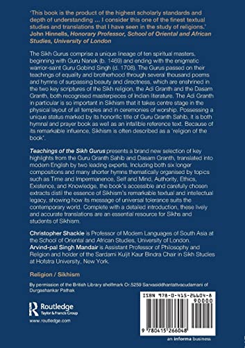 Teachings of the Sikh Gurus by Shackle, Christopher