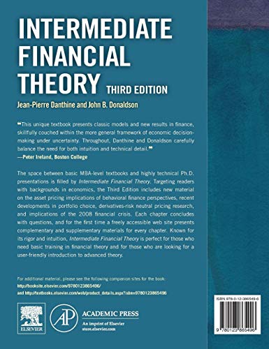 Intermediate Financial Theory — back cover