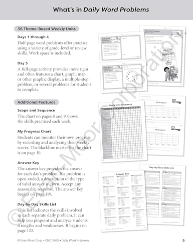 Evan-Moor Daily Word Problems, Grade 2, Homeschooling & Classroom Resource Workbook, Problem-Solving Real Life Math Skills, Reproducible Worksheet ... Shapes, Patterns (Daily Word Problems Math)