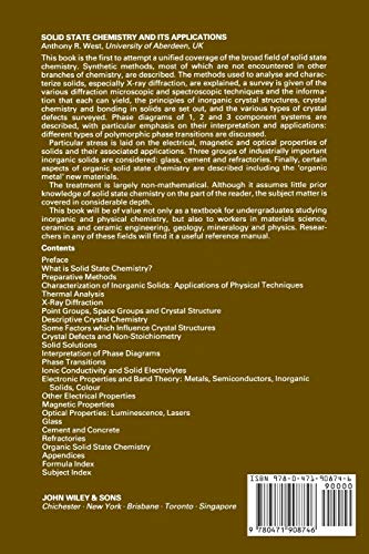 Solid State Chemistry and Its Applications