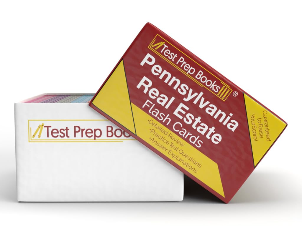 Pennsylvania Real Estate Study Cards: Pennsylvania Real Estate License Exam Prep 2025-2026 with Practice Test Questions [Full Color Cards]