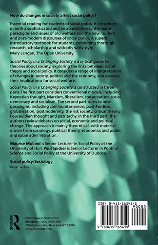Social Policy in a Changing Society (Studies in Government and Public)