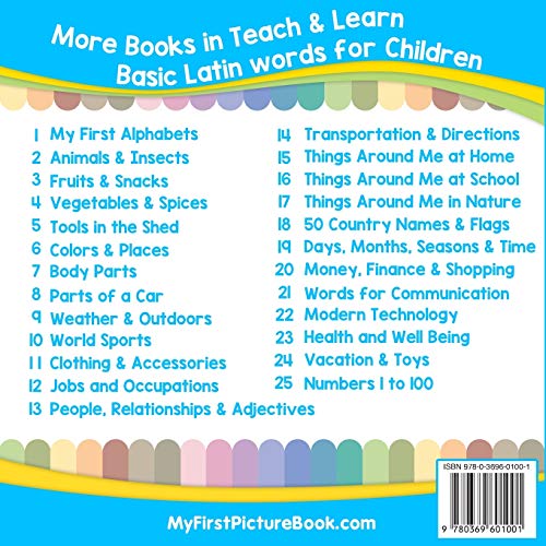 My First Latin Alphabets Picture Book with English Translations: Bilingual Early Learning & Easy Teaching Latin Books for Kids (Teach & Learn Basic Latin words for Children)