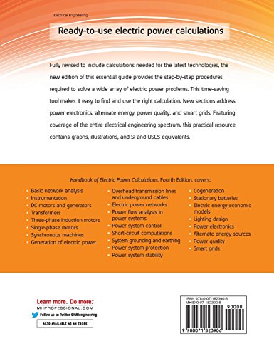 Handbook of Electric Power Calculations, Fourth Edition (Electronics)
