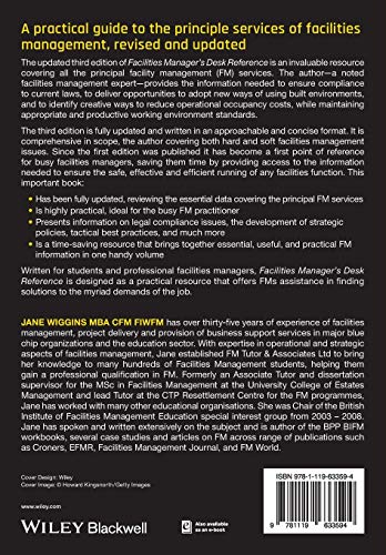 Facilities Manager's Desk Reference, 3rd Edition