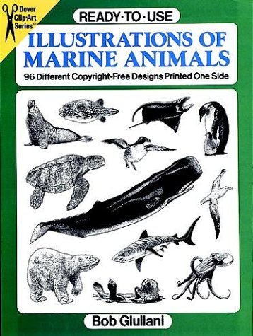 Ready-to-Use Illustrations of Marine Animals: 96 Different Copyright-Free Designs Printed One Side
