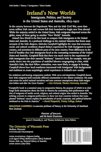 Ireland's New Worlds: Immigrants, Politics, and Society in the United States and Australia, 1815-1922 (History of Ireland & the Irish Diaspora)