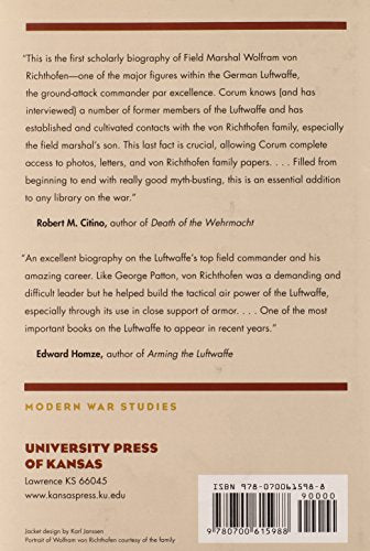 Wolfram von Richthofen: Master of the German Air War (Modern War Studies)