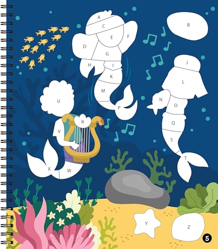 Brain Games - Sticker by Letter: Glitter Mermaids: Includes 1 Glitter Sticker Sheet to Complete Each Image!