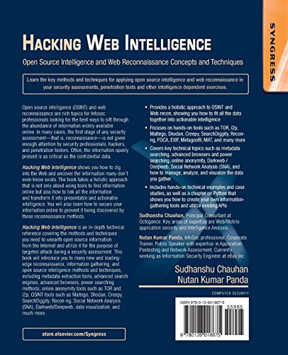 Hacking Web Intelligence: Open Source Intelligence and Web Reconnaissance Concepts and Techniques