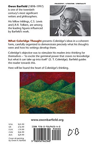 What Coleridge Thought — back cover