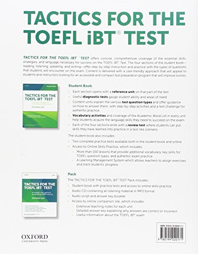 Tactics for the TOEFL iBT Test: A strategic new approach for achieving TOEFL success