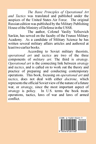The Basic Principles of Operational Art and Tactics: A Soviet View