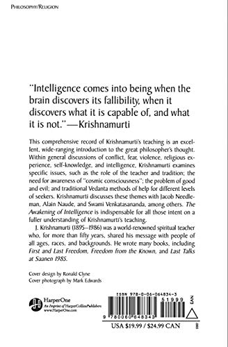 The Awakening of Intelligence by Jiddu Krishnamurti