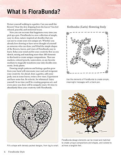 Florabunda Style: Super Simple Line Art to Color, Craft & Draw (Design Originals) Over 200 Doodles to Learn: Flowers, Leaves, Vines, Buds, Pods, Blooms, Petals, Bells, Nature-Inspired Accents, & More