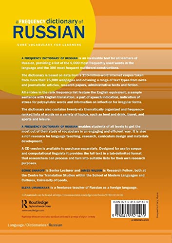 A Frequency Dictionary of Russian (Routledge Frequency Dictionaries)