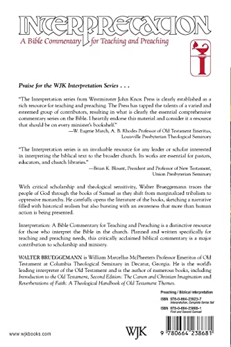 First and Second Samuel: Interpretation: A Bible Commentary for Teaching and Preaching — back cover