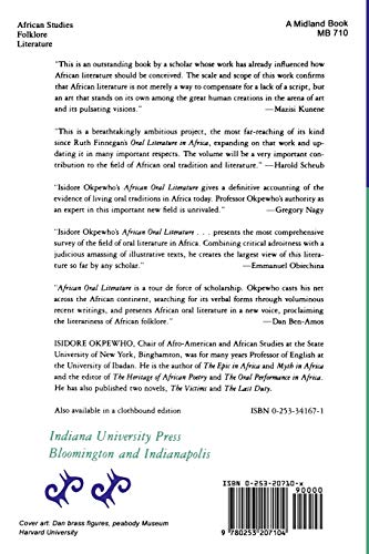 African Oral Literature: Backgrounds, Character, and Continuity