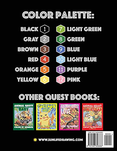 ANIMAL QUEST Color by Number: Activity Puzzle Coloring Book for Adults Relaxation & Stress Relief (Color Quest Color By Number)