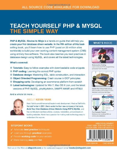 PHP & MySQL: Novice to Ninja: The Easy Way to Build Your Own Database Driven Website