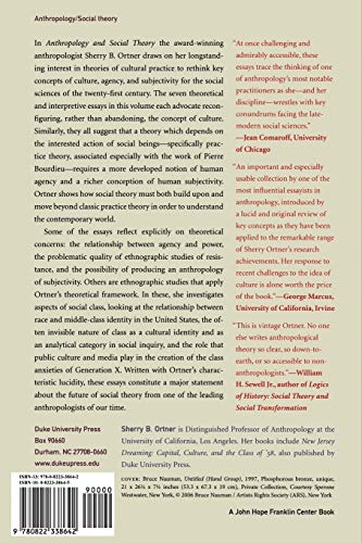 Anthropology and Social Theory: Culture, Power, and the Acting Subject (a John Hope Franklin Center Book) — back cover