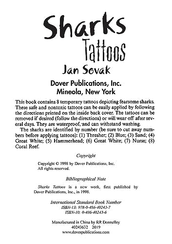 Sharks Tattoos (Dover Little Activity Books: Sea Life)