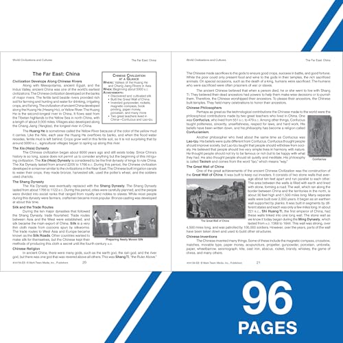 Mark Twain World Civilizations and Cultures World History Workbook, Grades 5-8, Ancient History and Ancient Civilizations, 5th Grade Workbooks and Up, Classroom or Homeschool Curriculum