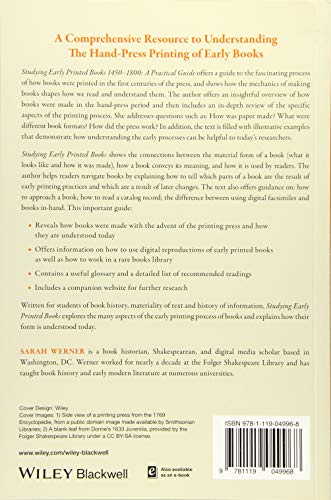 Studying Early Printed Books, 1450-1800: A Practical Guide