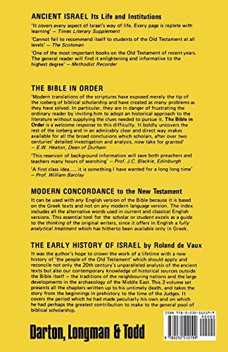 Ancient Israel, Its Life and Institution (Its Life and Institutions)