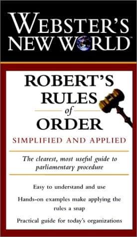 Websters New World Roberts Rules of Order: Simplified and Applied
