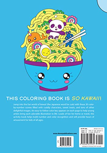 Cute Kawaii Color by Number (Dover Kids Coloring Books)