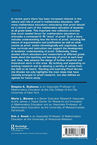Teaching and Learning Proof Across the Grades (Studies in Mathematical Thinking and Learning Series)